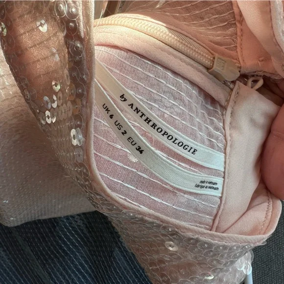 Anthropologie Sequin Ombre Mock Neck Sleeveless Midi Dress Ombre - Picture 12 of 12